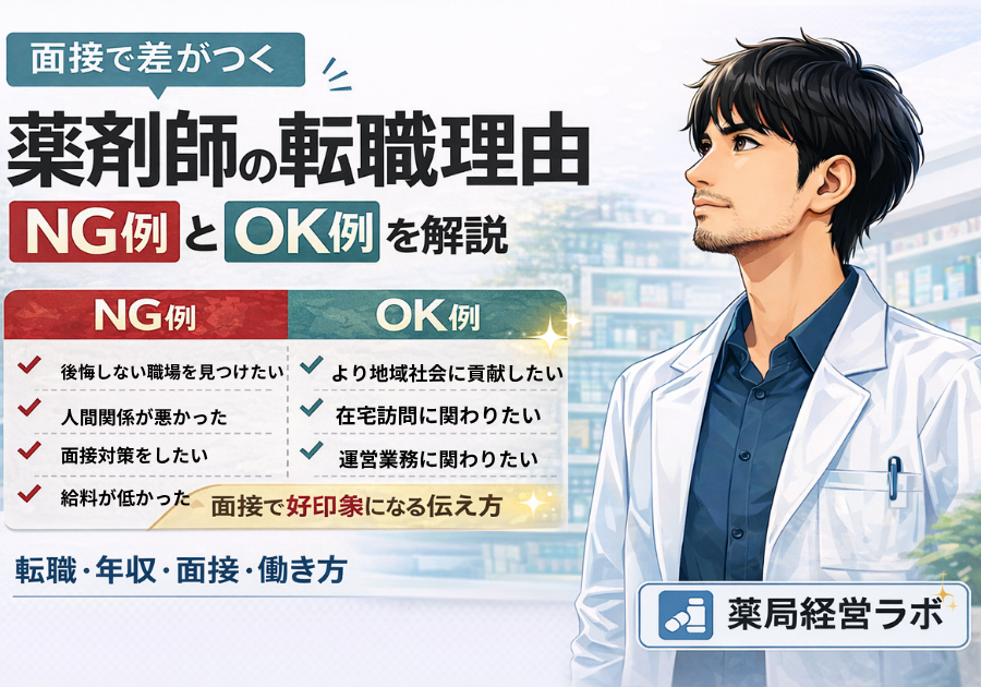薬剤師 転職理由｜NG例とOK例を解説【面接で好印象になる伝え方】